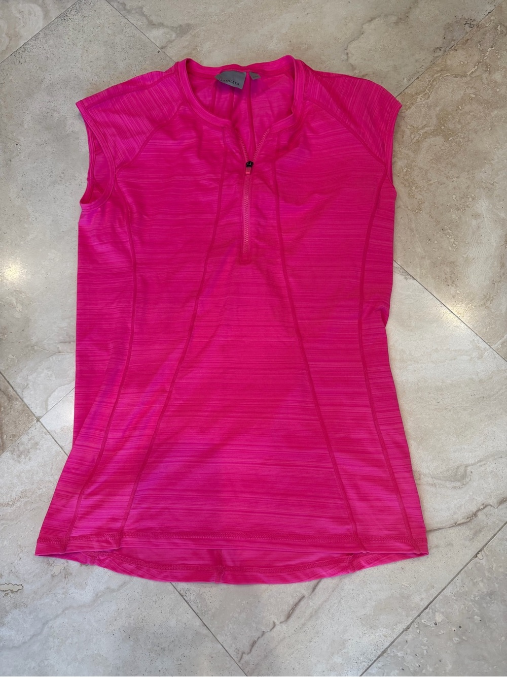 Athleta Sleeveless Zip-Front Performance Tank in Bright Pink